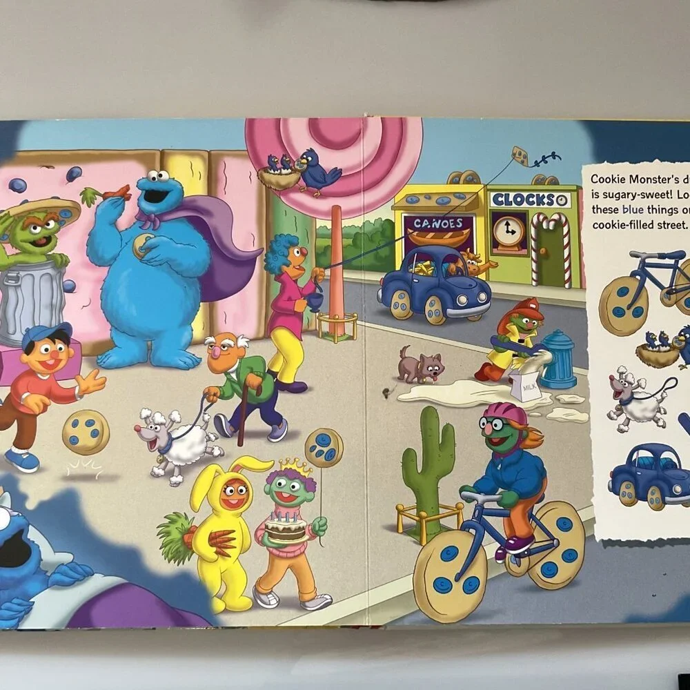 VINTAGE SESAME STREET ELMO & FRIENDS LOOK AND FIND BIG BOOK